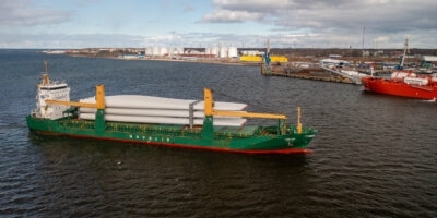 The Saarde wind farm components arrive to the Paldiski port